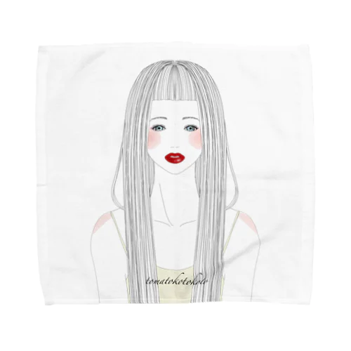 ロングヘアの女の子 Towel Handkerchief