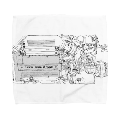 LANCIA DELTA ENGINE(BK) Towel Handkerchief