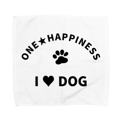 I LOVE DOG　ONEHAPPINESS タオルハンカチ