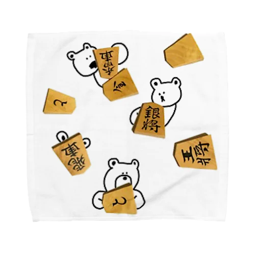 くまと将棋駒 Towel Handkerchief