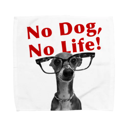 No dog,No life! 赤 Towel Handkerchief