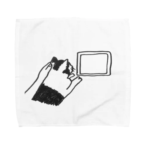 どうがみてるねこ Towel Handkerchief