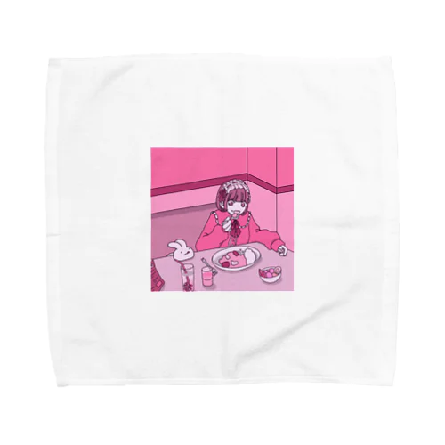 かわいいを食べる女の子 Towel Handkerchief