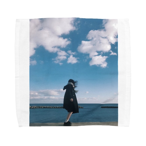 青い少女 Towel Handkerchief