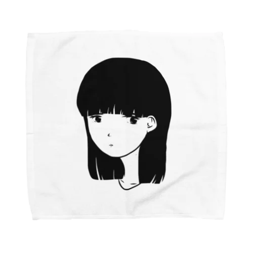 無表情黒髪少女 Towel Handkerchief