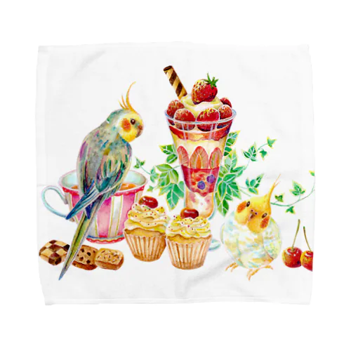 オカメインコのお茶会 Towel Handkerchief