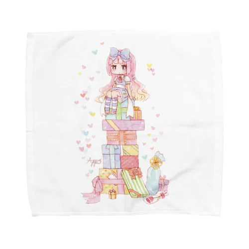 プレゼントと女の子 Towel Handkerchief