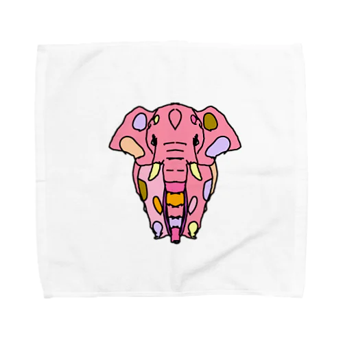 Elephant☆PINK　(ピンク色の象)　Full of vitality　(フル　オブ　バイタリティ) Towel Handkerchief