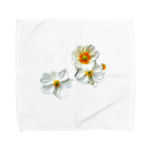 白いお花 Towel Handkerchief