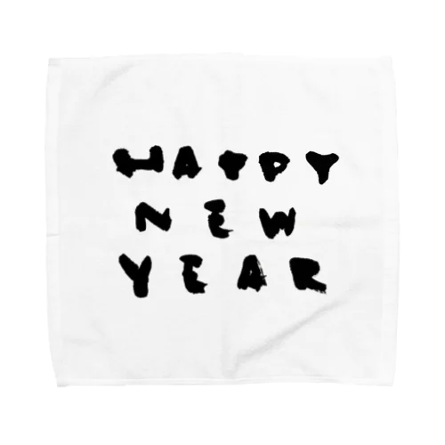 白川香翠　墨の雑貨　HAPPY NEW YEAR１ タオルハンカチ