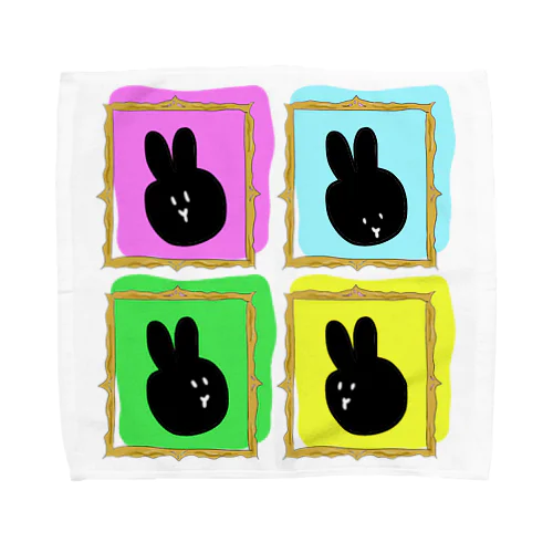 BLACK RABBIT Towel Handkerchief