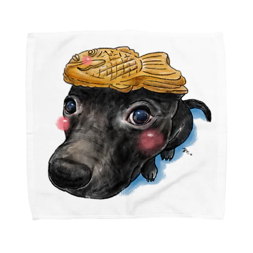 乗せ犬シリーズ・たい焼きちゃん Towel Handkerchief