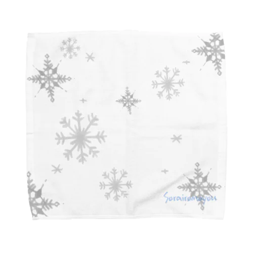 雪の結晶(グレー) Towel Handkerchief