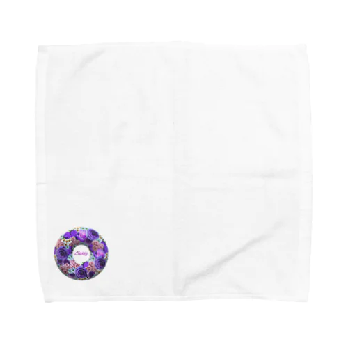 薔薇のリース　パープル　 Classy Towel Handkerchief