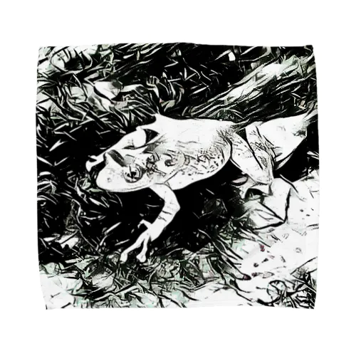 Fantastic Frog -Black And White Version- Towel Handkerchief