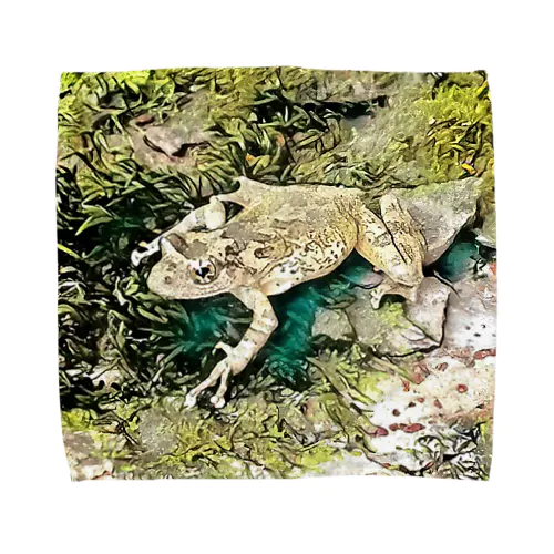 Fantastic Frog -Green Sketch Version- Towel Handkerchief