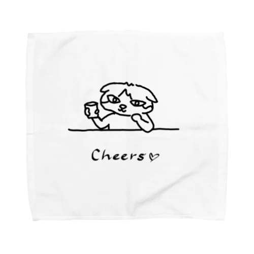 乾杯ネコ Towel Handkerchief