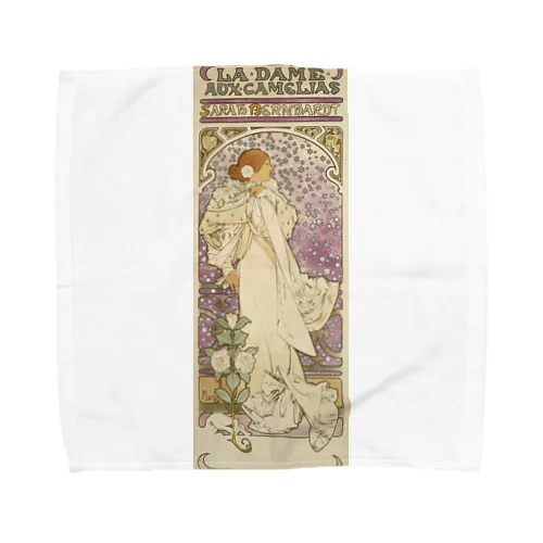 「LA. DAME. / AUX. CAMELIAS / SARAH BERNHARDT」  Mucha, Alphonse／Paris Musées タオルハンカチ