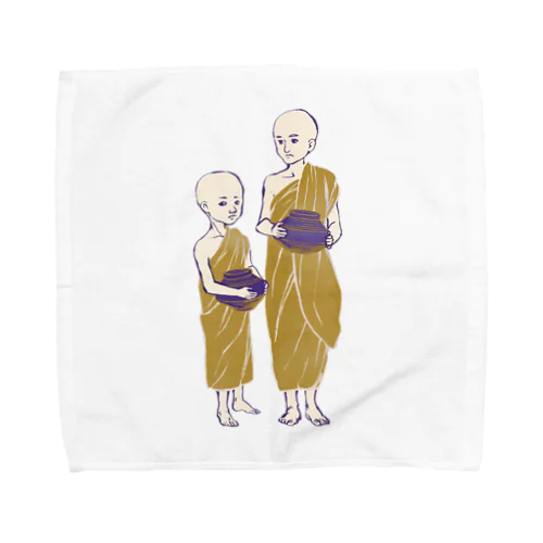 【ミャンマーの人々】少年モンク Towel Handkerchief