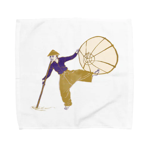 【ミャンマーの人々】インレー湖の漁師 Towel Handkerchief
