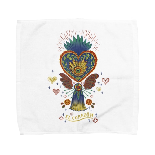 メキシコのハートタッセル（ブルー） Towel Handkerchief