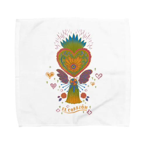 メキシコのハートタッセル（グリーン） Towel Handkerchief