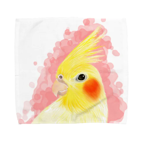 ほんわかオカメインコ　ルチノー【まめるりはことり】 Towel Handkerchief