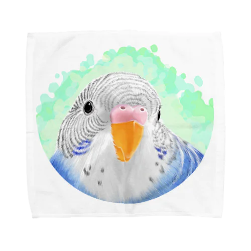 セキセイインコ　オパーリン【まめるりはことり】 Towel Handkerchief