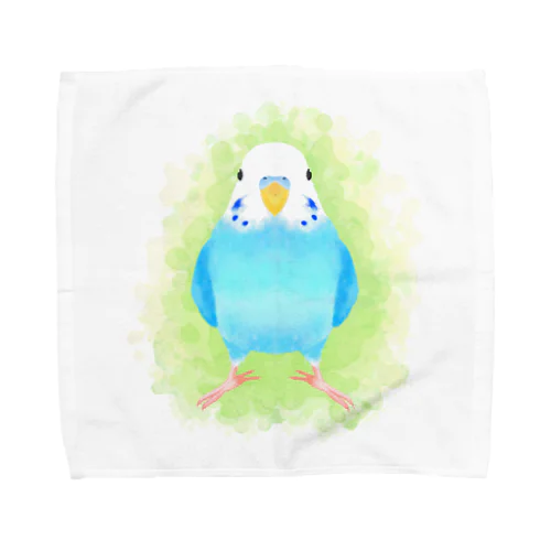 ほんわかセキセイインコ　ブルー【まめるりはことり】 Towel Handkerchief