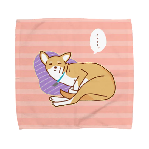 ふてくされ犬（ピンク）Ｌ Towel Handkerchief