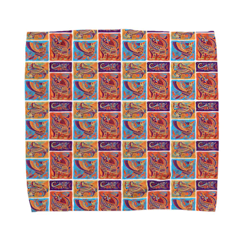 メキシコのアレブリヘス（オレンジ/パターン） Towel Handkerchief