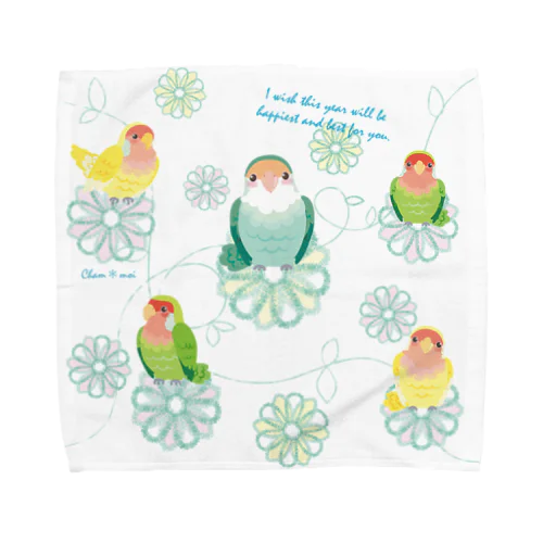 コザクラインコと一緒 Towel Handkerchief