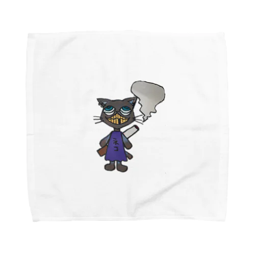 ヘビースモーカーキャット Towel Handkerchief