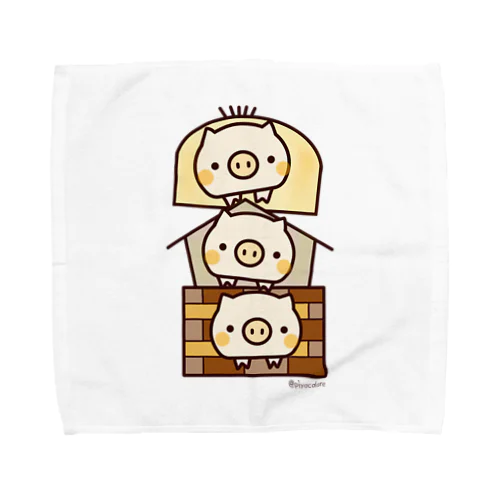 三匹の仲良し子ブタくん Towel Handkerchief