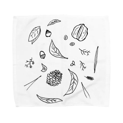 森の調べ　モノクロ Towel Handkerchief