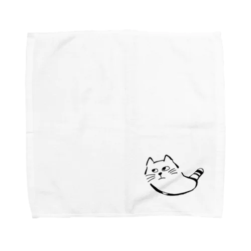 飼い主よ、何か用か？　モノクロ黒 Towel Handkerchief