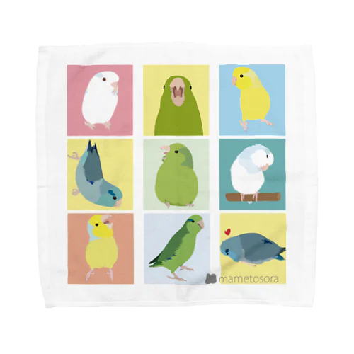 マメルリハインコの表情 Towel Handkerchief