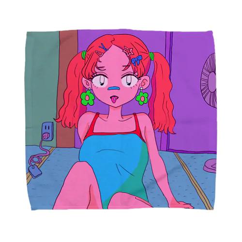 夏のお嬢さん Towel Handkerchief