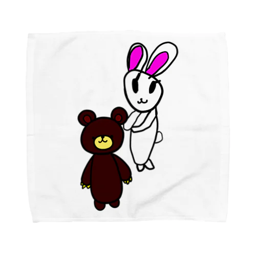 娘の絵シリーズ～rabbit＆bear～ Towel Handkerchief