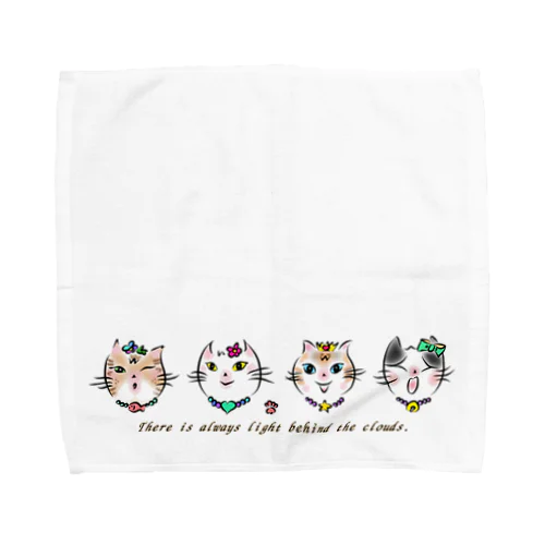 保護猫　名言２　雲の向こうはいつも青空　 Towel Handkerchief