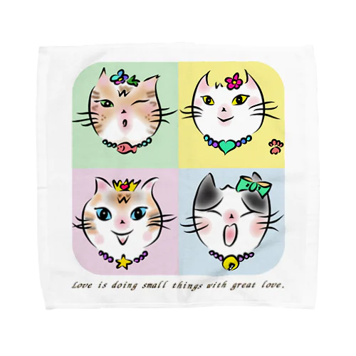 保護猫　名言１小さな愛 Towel Handkerchief