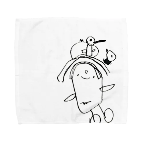 Baby bird(黒線ver) Towel Handkerchief