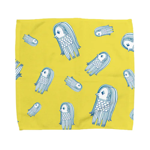 アマビエさんまみれ（黄） Towel Handkerchief
