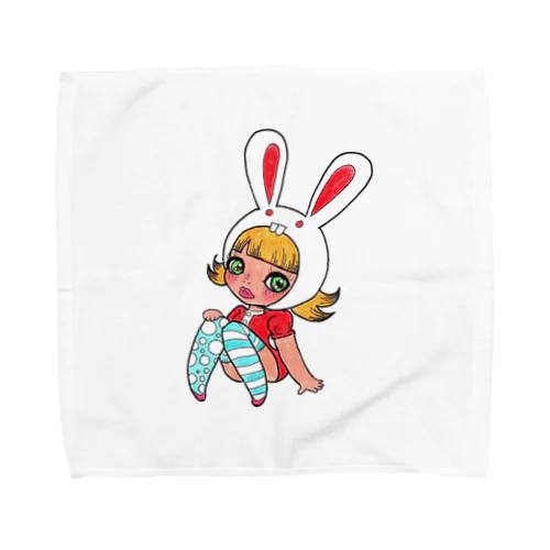 おすわりMs.Bunny Moog Towel Handkerchief