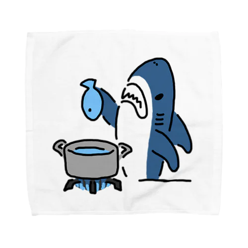 魚を茹でるサメ Towel Handkerchief