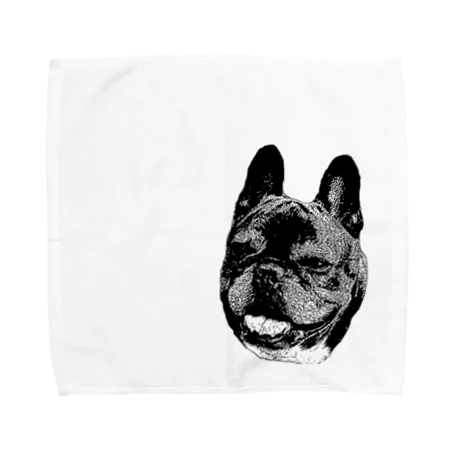 にっこり犬マメ(モノトーン) Towel Handkerchief