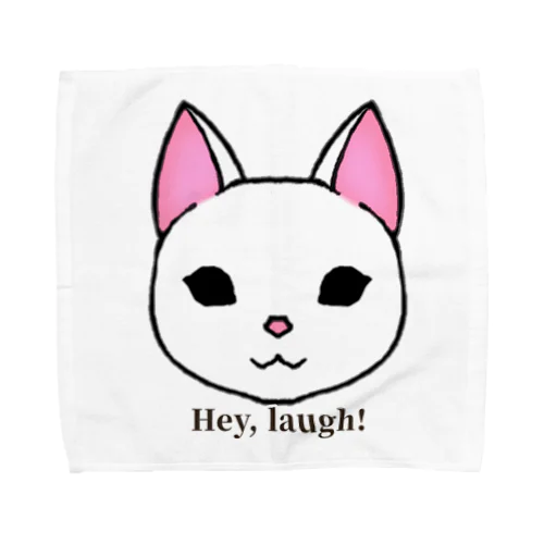 Hey, laugh!(白猫) タオルハンカチ
