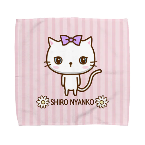 白にゃんこ Towel Handkerchief