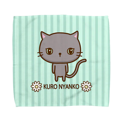 黒にゃんこ Towel Handkerchief