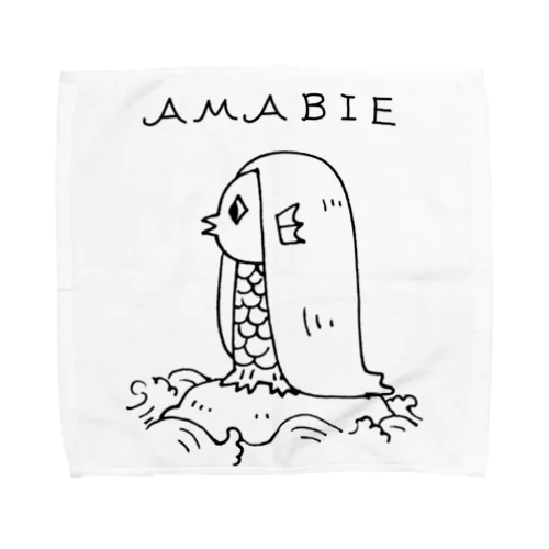 AMABIEアマビエ　黒インク Towel Handkerchief